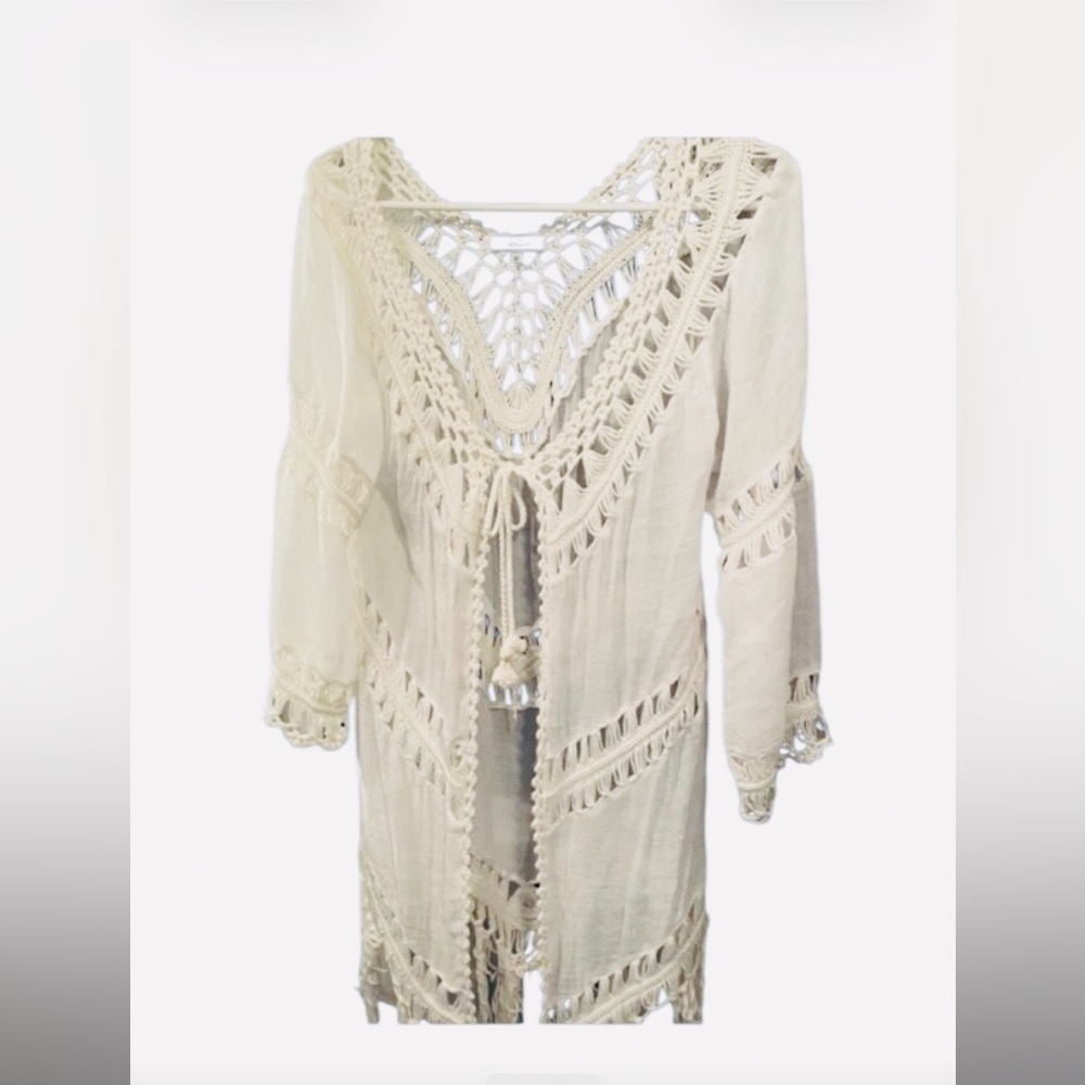 Like new VIVID knit fringe cover up